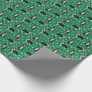 Border Collie Santa Paws Weihnachtswein Geschenkpapier