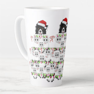 Border Collie & Schaf-Weihnachtsbaum Milchtasse