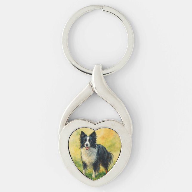 Border Collie Schlüsselanhänger (Vorderseite)
