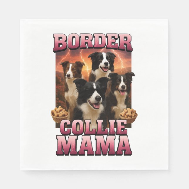 Border Collie Serviette (Vorderseite)
