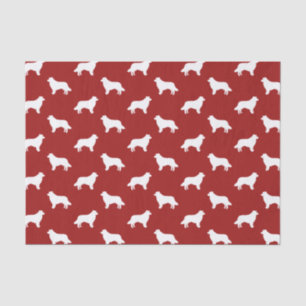 Border Collie Silhouetten Muster Rot Seidenpapier