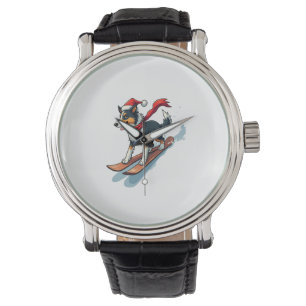 Border Collie Snowboarder Hund Armbanduhr