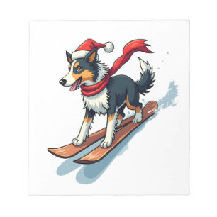 Border-Collie-Snowboarder Notizblock