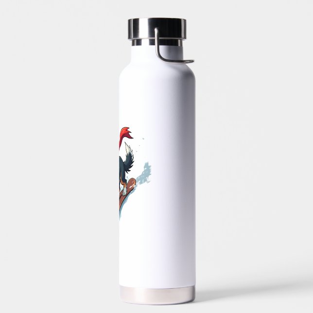 Border Collie-Snowboarder Trinkflasche (Links)