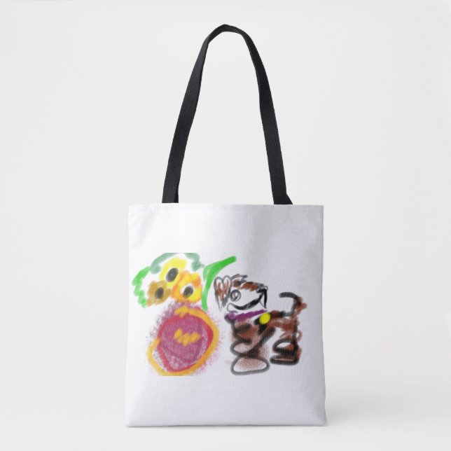 Border Collie Sonnenblumen  Tasche (Vorderseite)