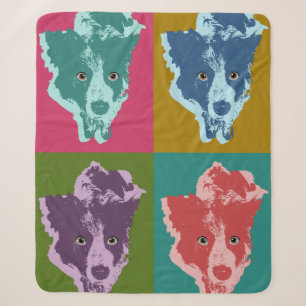 Border Collie Stare Pop Art Sherpadecke