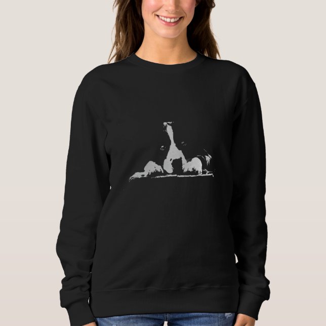 Border Collie Stare White Minimalistic Sweatshirt (Vorderseite)