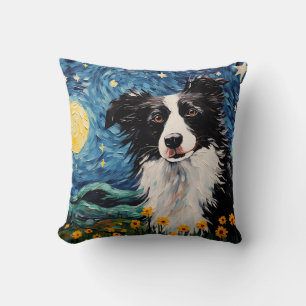 Border Collie Starry Night Kissen