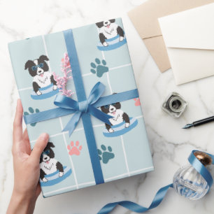 Border Collie Strandmuster für Hunde-Liebhaber Geschenkpapier