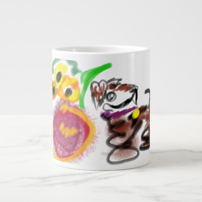Border Collie sunflowers  Jumbo-Tasse (Vorderseite)