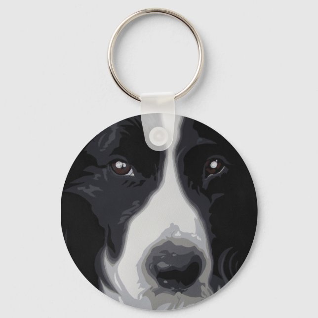 Border Collie "sweet face" Schlüsselring-Schlüssel Schlüsselanhänger (Vorderseite)