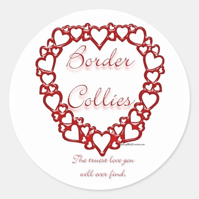 Border Collie True Love - Aufkleber (Vorderseite)