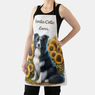 Border Collie und Sonnenblumen Lieben Hund  Schürze