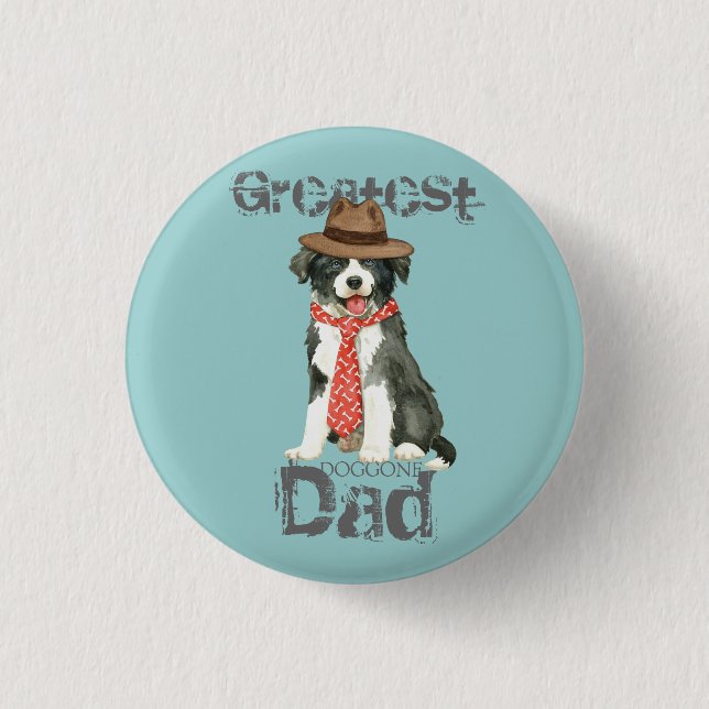 Border Collie Vater Button (Vorderseite)