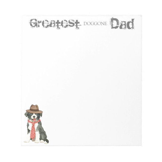 Border Collie Vater Notizblock (Vorderseite)