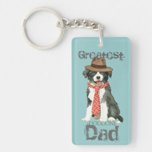Border Collie Vater Schlüsselanhänger