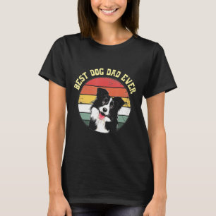 Border Collie Vater Vintag Bester Hund Vater je T-Shirt