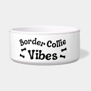 Border Collie Vibes Keramik-Hundefutter-Schale Napf