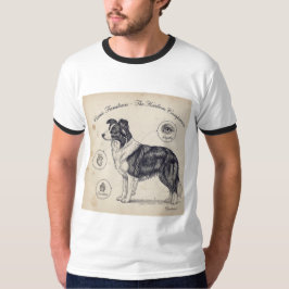 Border Collie Vintag Dog Illustration T - Shirt
