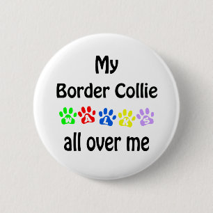 Border Collie Walks Design Button