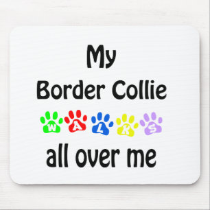 Border Collie Walks Design Mousepad