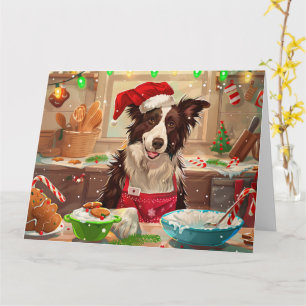 Border Collie Weihnachtsbäckerei: Festliches Weihn Karte