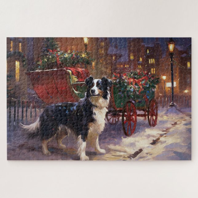 Border Collie Weihnachtsfeiertag (Horizontal)