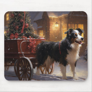 Border Collie Weihnachtsfeiertag Mousepad