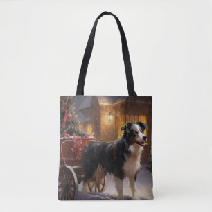 Border Collie Weihnachtsfeiertag Tasche