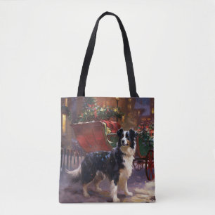 Border Collie Weihnachtsfeiertag Tasche