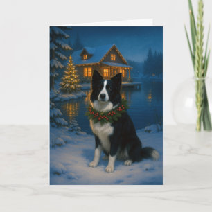 Border Collie Weihnachtskarte Feiertagskarte