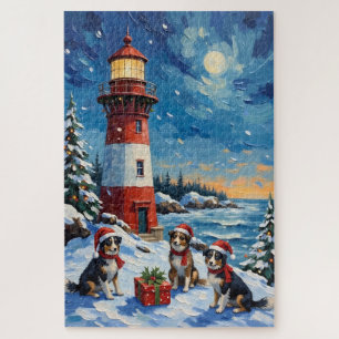 Border Collie Weihnachtsleuchtturm Urlaub