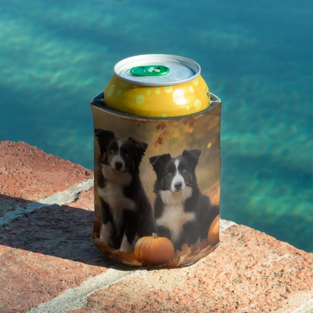Border Collie Welpe Autumn Delight Pumpen Dosenkühler (In Situ Pool)