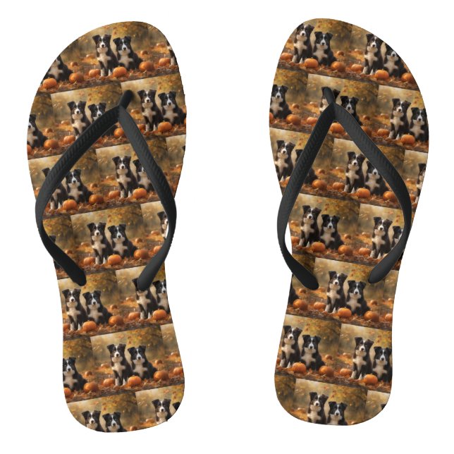 Border Collie Welpe Autumn Delight Pumpen Flip Flops (Fußbett)