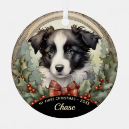 Border Collie Welppy's First Christmas Ornament