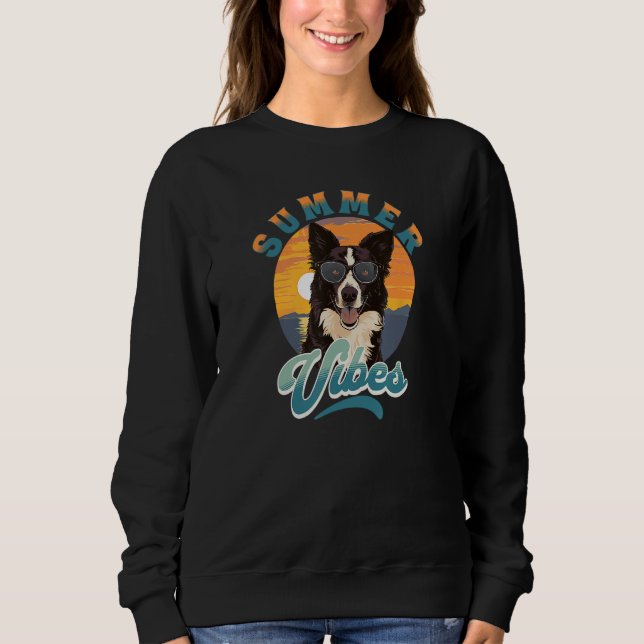Border Collie With Sunglasses on the Beach Summer  Sweatshirt (Vorderseite)