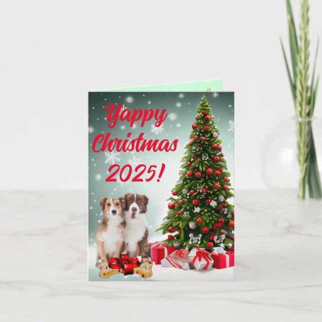 Border Collie Yappy Xmas Dog Xmas Card Karte (Vorderseite)
