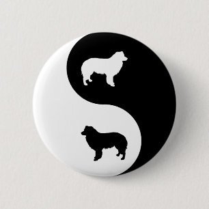 Border-Collie Yin Yang Button