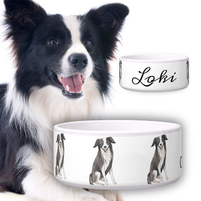 Border Collie Zeichnend Name des Hundes Napf (Von Creator hochgeladen)