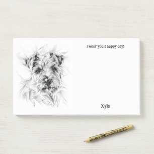 Border Terrier Abstrakt Art Dog Name Post-it Klebezettel