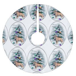 Border Terrier Christmas Polyester Weihnachtsbaumdecke