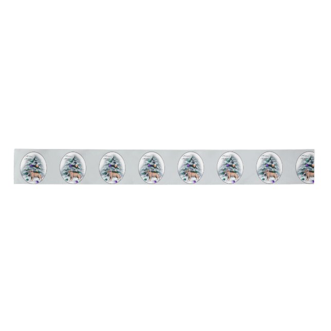 Border Terrier Christmas Satinband (Vorderseite)