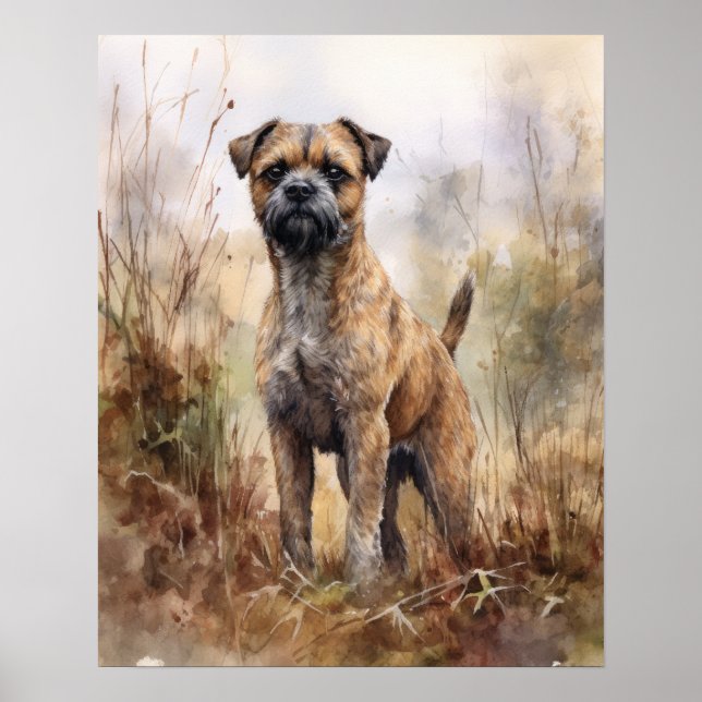 Border Terrier Dog Art Print Poster (Vorne)
