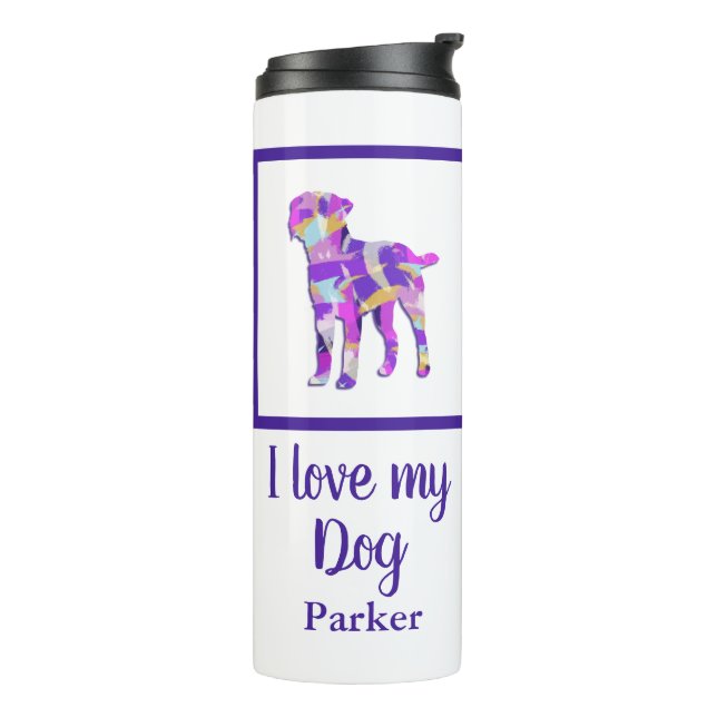 Border Terrier Dog Niedliche Silhouette PPY&B Thermosbecher (Nach links gedreht)