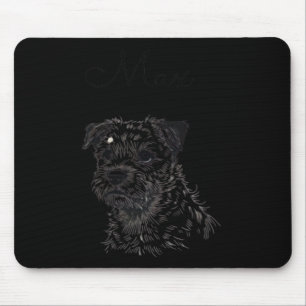 Border Terrier Dog Portrait - Personalisiertes Hau Mousepad