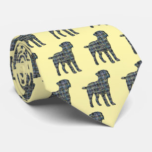Border Terrier Dog Silhouette Y&B Gelb Krawatte