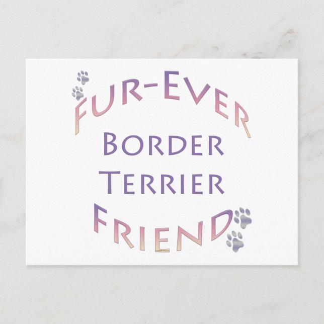 Border Terrier Furever Postkarte (Vorderseite)