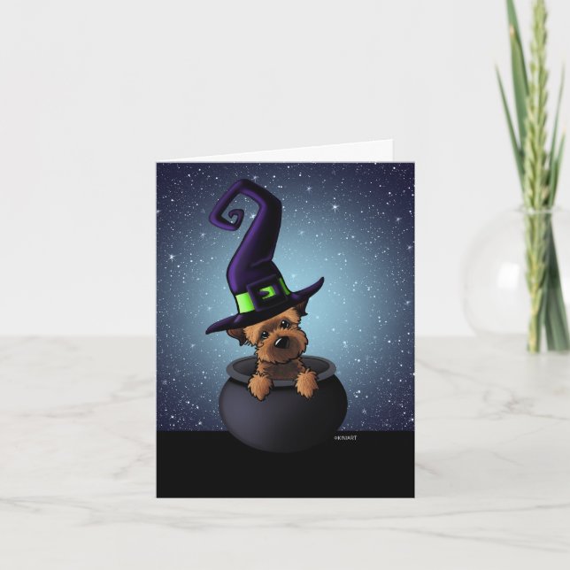 Border Terrier Halloween Karte (Vorderseite)