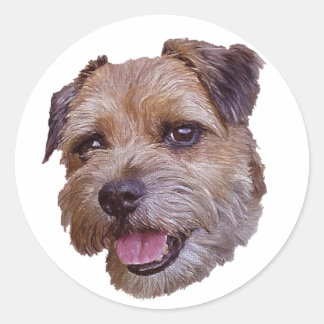 Border Terrier Runder Aufkleber