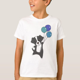 Bordercollie Hunde fliegen mit Balloons süße Tiere T-Shirt